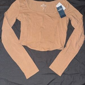 Hollister Women's Tan Long Sleeve Top